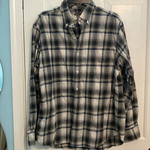 J. McLaughlin medium plaid men’s buttons down - great condition - blue/green